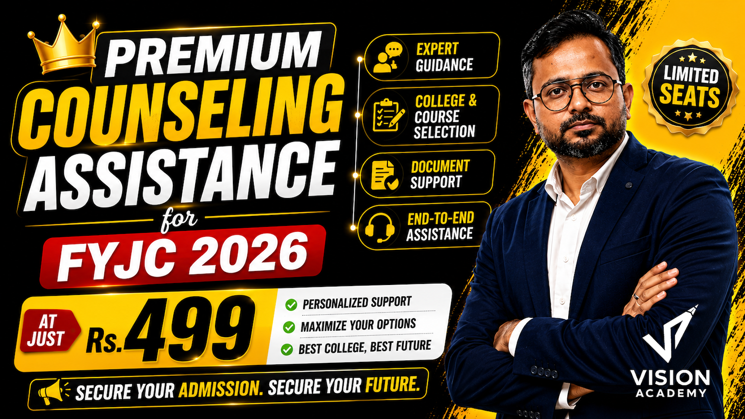 Premium counselling assistance for FYJC 2026